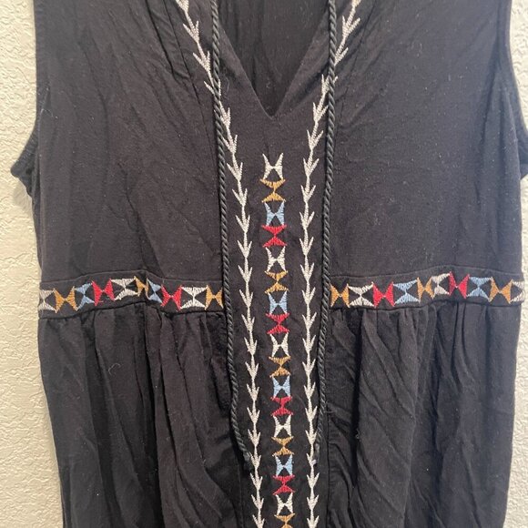 Knox Rose Black Embroidered Sleeveless Midi Dress Size Small - Picture 2 of 5